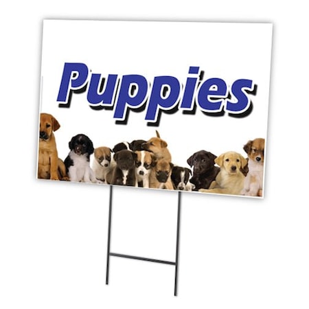 Signmission Puppies Yard Sign & Stake outdoor plastic coroplast window, C-1824 Puppies C-1824 Puppies